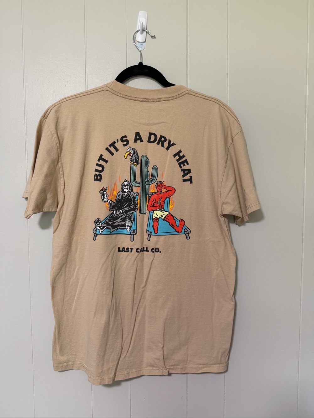 Men’s Tan Graphic Tee - 'But It's A Dry Heat'